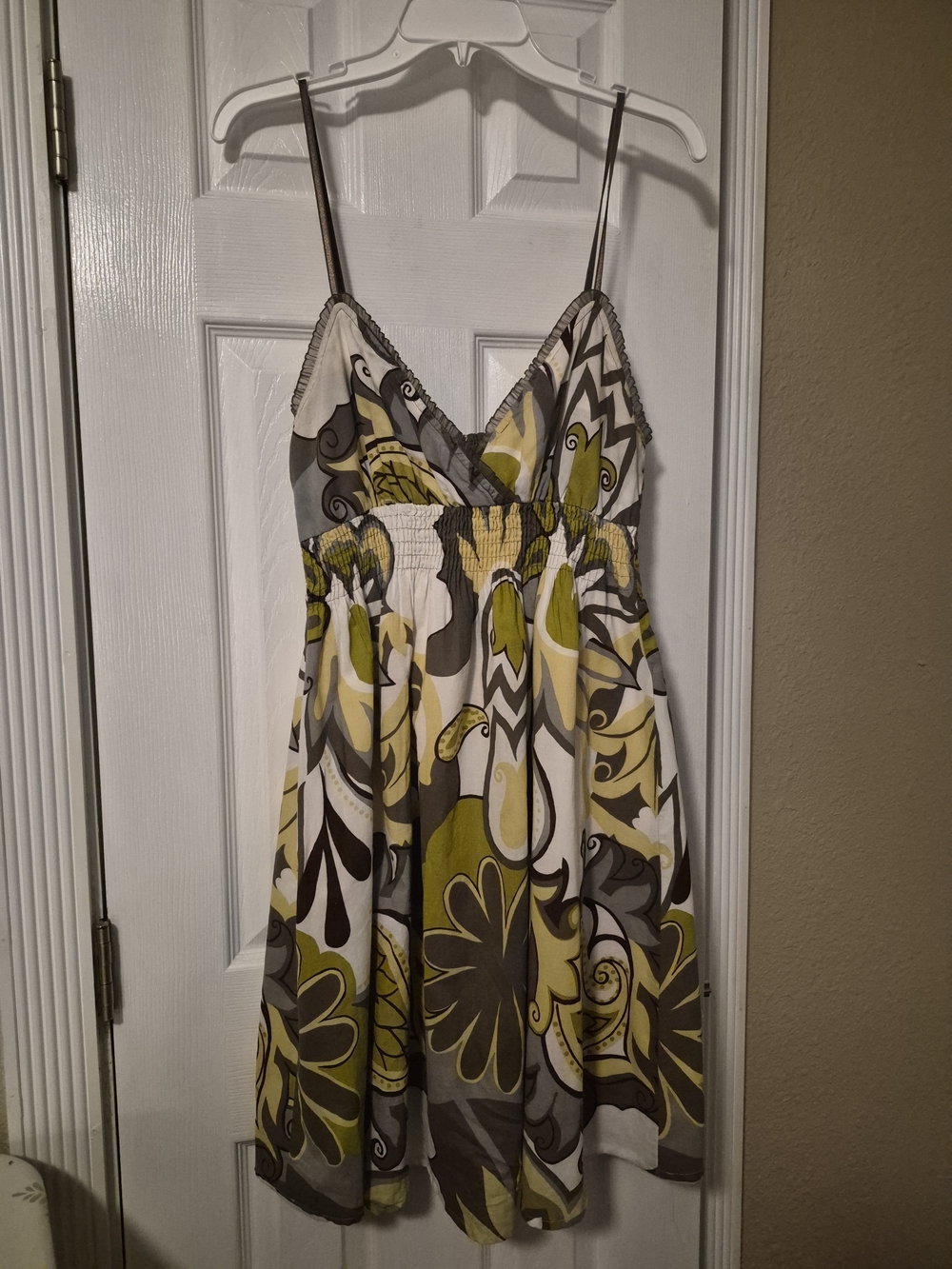 Speed Control Olive, Gray & White Floral Sundress